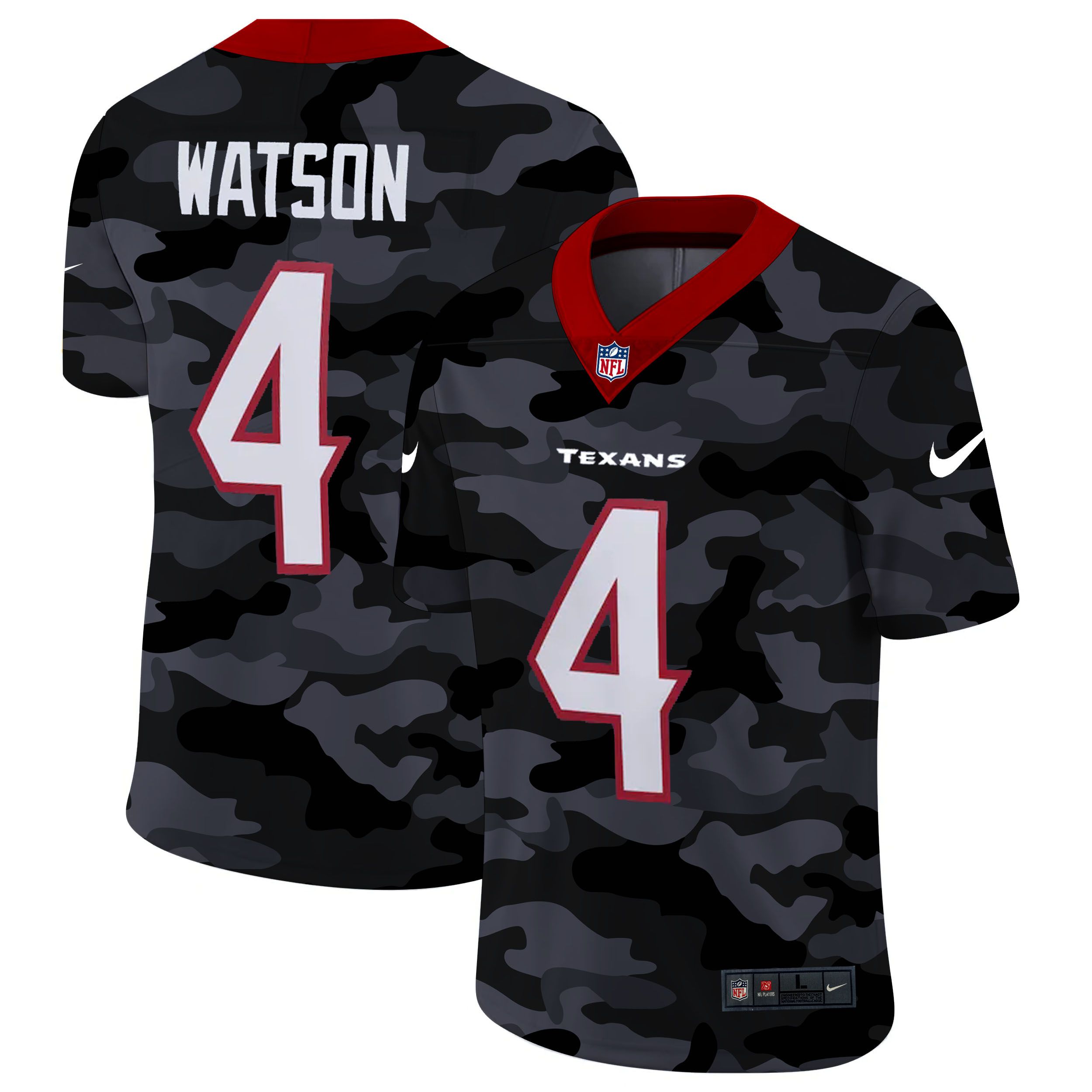 Men Houston Texans #4 Watson 2020 Nike Camo Salute to Service Limited NFL Jerseys->houston texans->NFL Jersey